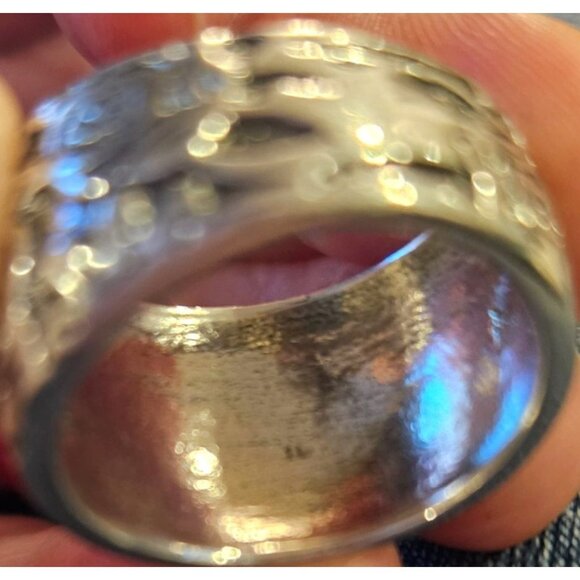 Silpada Vintage Wide Band Silver Ring 8.5 Christmas Holiday - Picture 7 of 7